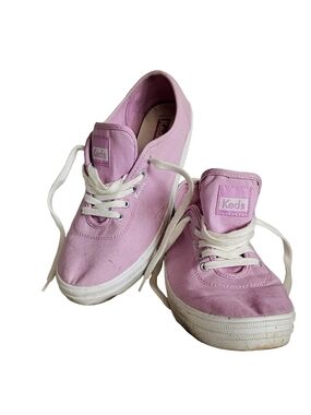 Keds Pink Canvas Sneakers with White Tag Detail